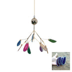 Agate Chandelier, Natural Agate Slices, Rose Gold Arms, G4 LED