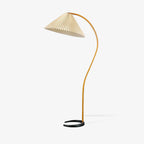 Floor Lamp, Caprani Beechwood & Linen Shade, E26/E27, Plug-In