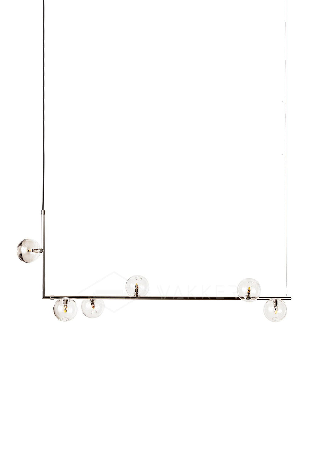 Air 73 Pendant Light, Clear Glass Spheres, Black or Gold Steel, G9