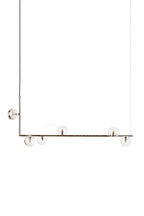 Air 73 Pendant Light, Clear Glass Spheres, Black or Gold Steel, G9