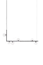 Air 73 Pendant Light, Clear Glass Spheres, Black or Gold Steel, G9