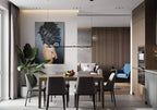 Air 73 Pendant Light, Clear Glass Spheres, Black or Gold Steel, G9
