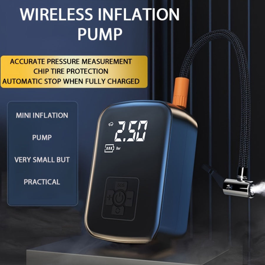 Portable Air Compressor with Digital Display and LED Light