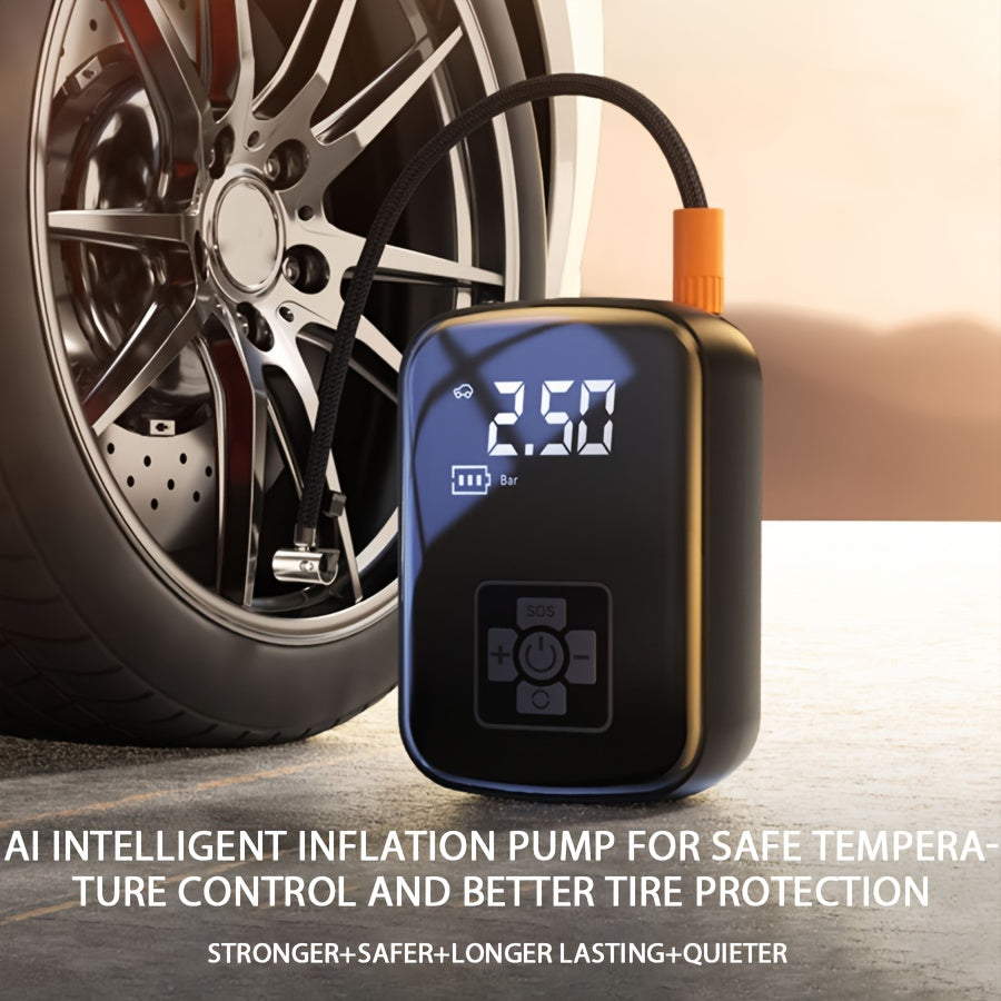 Portable Air Compressor with Digital Display and LED Light