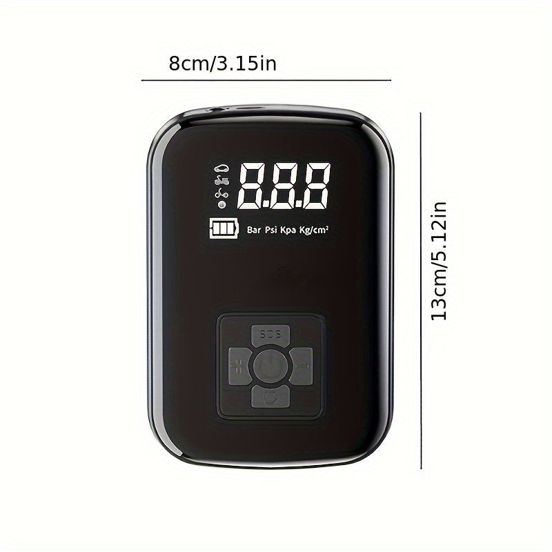 Portable Air Compressor with Digital Display and LED Light