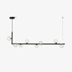 Air 73 Pendant Light, Clear Glass Spheres, Black or Gold Steel, G9