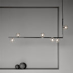 Air 73 Pendant Light, Clear Glass Spheres, Black or Gold Steel, G9