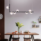 Air 73 Pendant Light, Clear Glass Spheres, Black or Gold Steel, G9