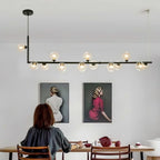 Air 73 Pendant Light, Clear Glass Spheres, Black or Gold Steel, G9
