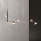 Air 73 Pendant Light, Clear Glass Spheres, Black or Gold Steel, G9