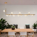 Air 73 Pendant Light, Clear Glass Spheres, Black or Gold Steel, G9