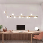 Air 73 Pendant Light, Clear Glass Spheres, Black or Gold Steel, G9