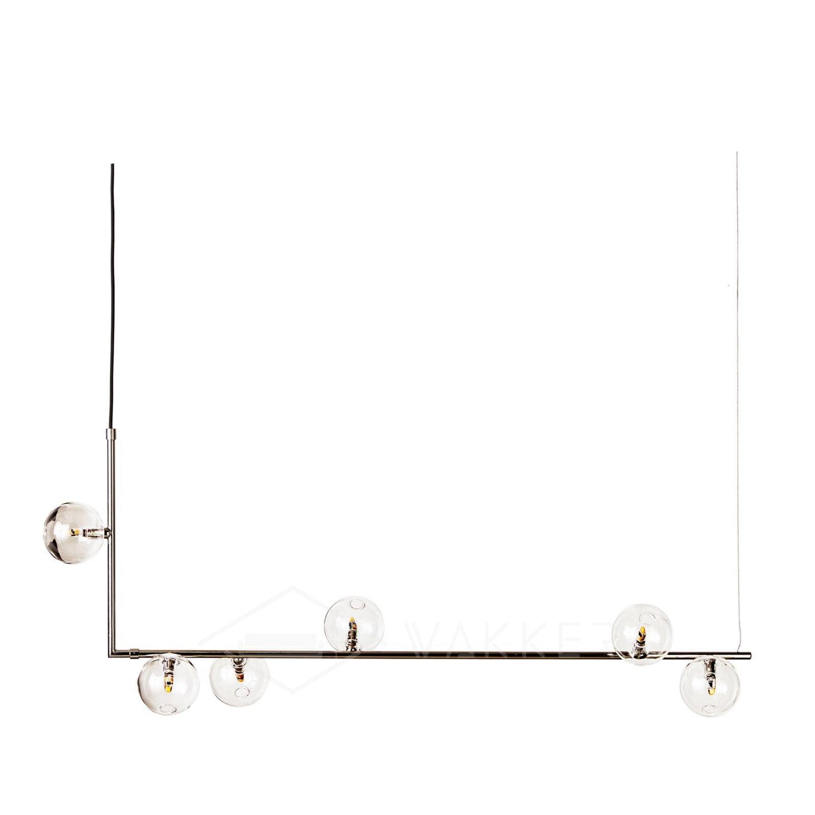 Air 73 Pendant Light, Clear Glass Spheres, Black or Gold Steel, G9