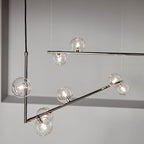 Air 73 Pendant Light, Clear Glass Spheres, Black or Gold Steel, G9