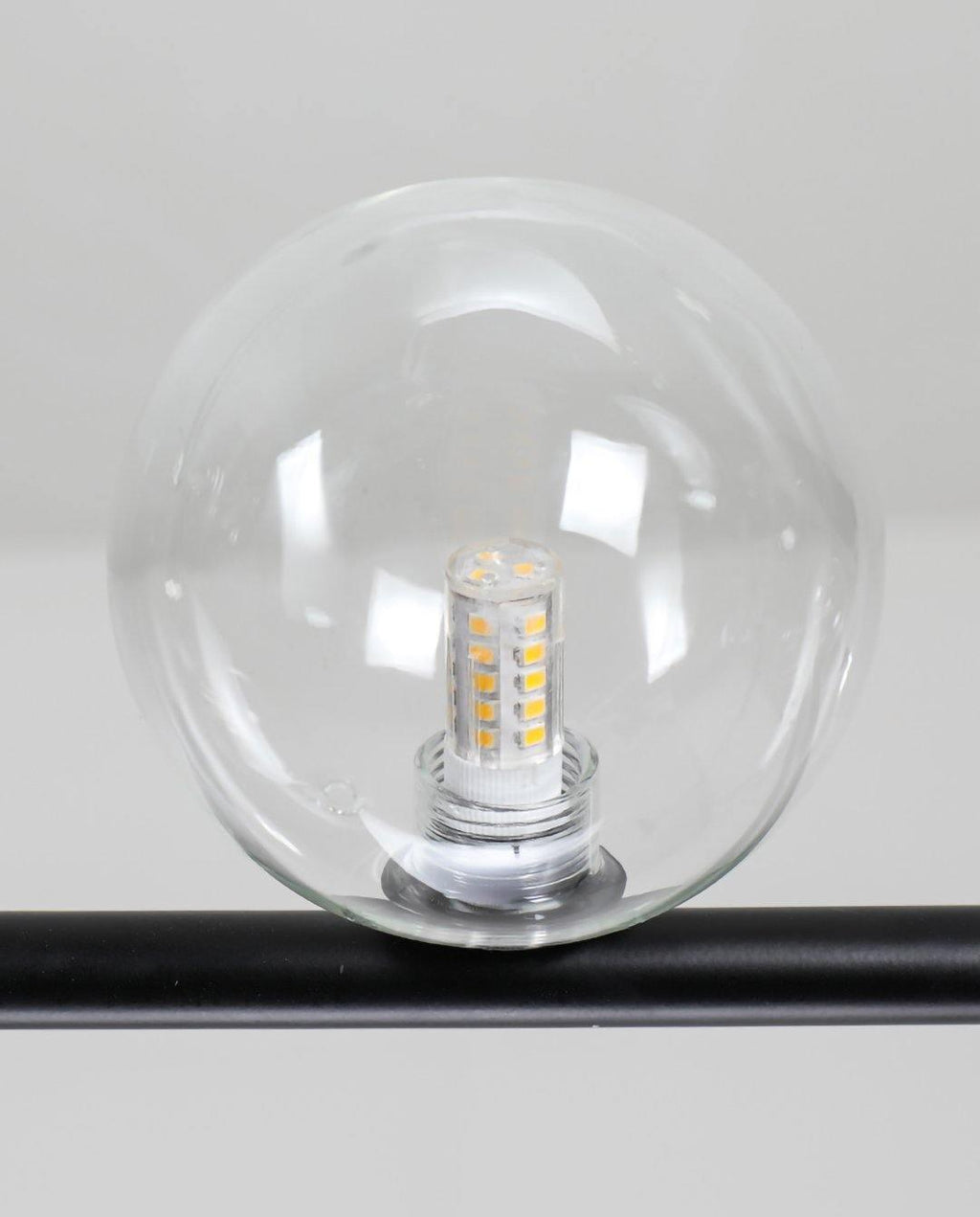 Air 73 Pendant Light, Clear Glass Spheres, Black or Gold Steel, G9