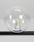 Air 73 Pendant Light, Clear Glass Spheres, Black or Gold Steel, G9