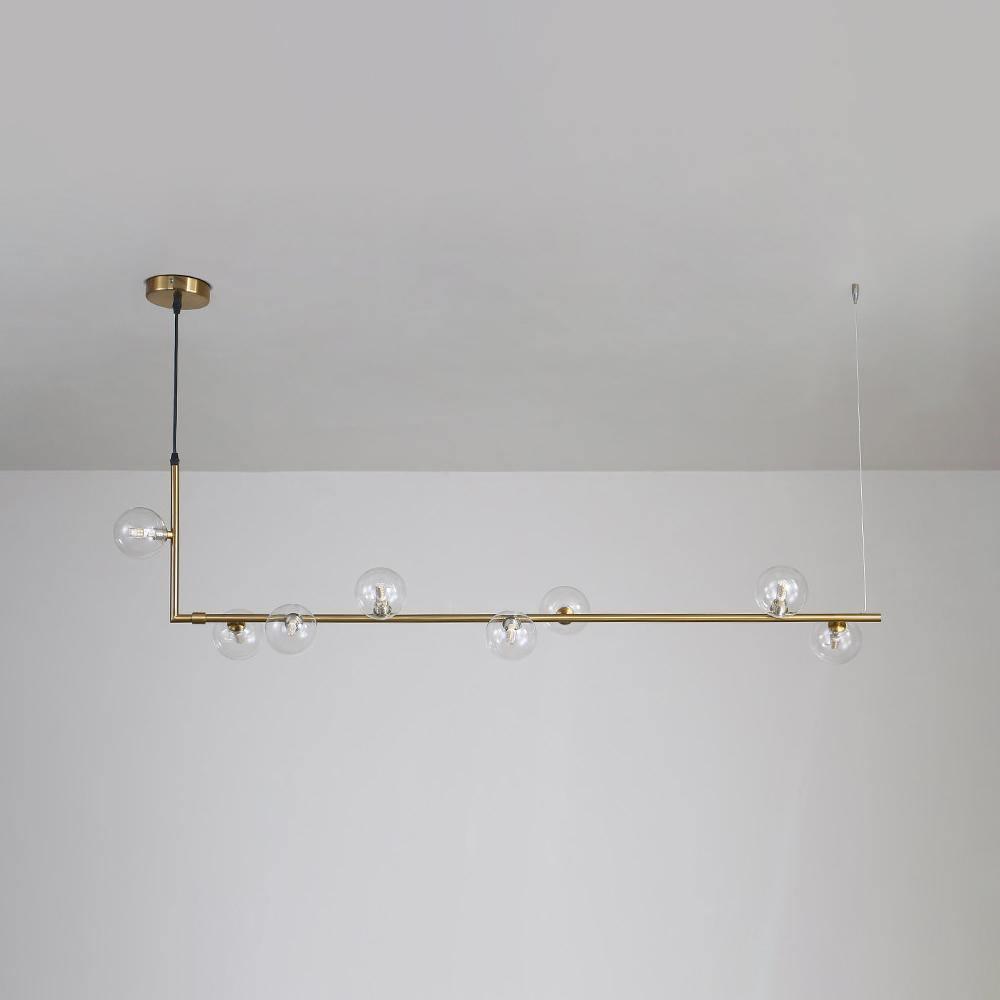 Air 73 Pendant Light, Clear Glass Spheres, Black or Gold Steel, G9