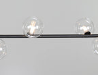 Air 73 Pendant Light, Clear Glass Spheres, Black or Gold Steel, G9