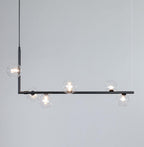 Air 73 Pendant Light, Clear Glass Spheres, Black or Gold Steel, G9