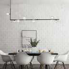 Air 73 Pendant Light, Clear Glass Spheres, Black or Gold Steel, G9