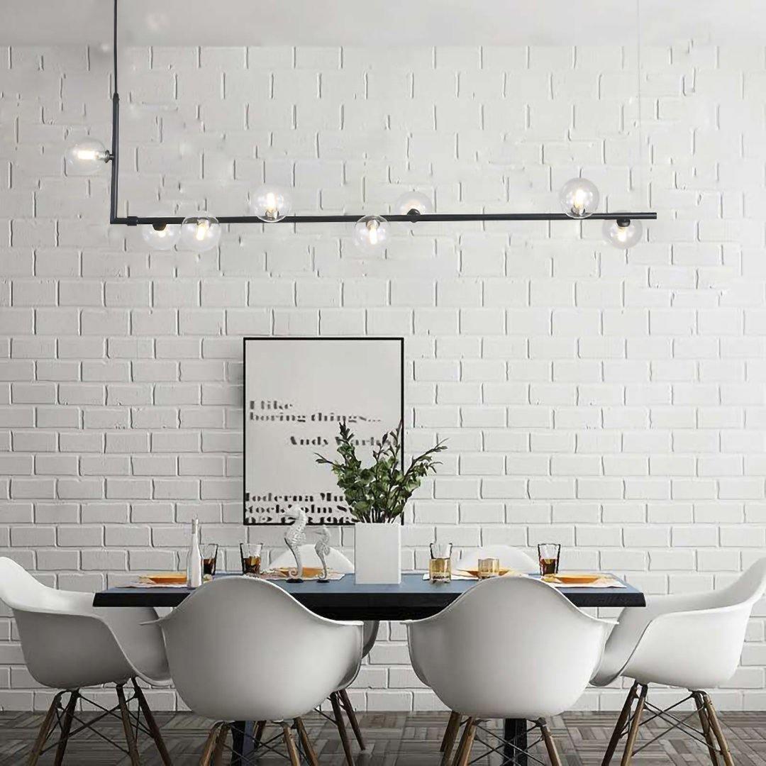 Air 73 Pendant Light, Clear Glass Spheres, Black or Gold Steel, G9