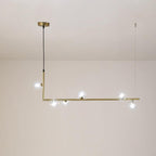 Air 73 Pendant Light, Clear Glass Spheres, Black or Gold Steel, G9
