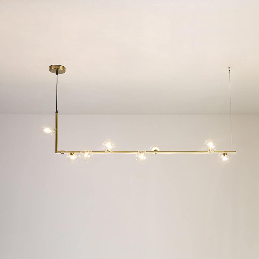 Air 73 Pendant Light, Clear Glass Spheres, Black or Gold Steel, G9