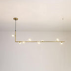 Air 73 Pendant Light, Clear Glass Spheres, Black or Gold Steel, G9