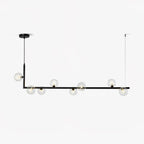 Air 73 Pendant Light, Clear Glass Spheres, Black or Gold Steel, G9