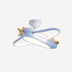 Airplane Ceiling Light For Kids' Room, Warm White LED, Wood & Metal