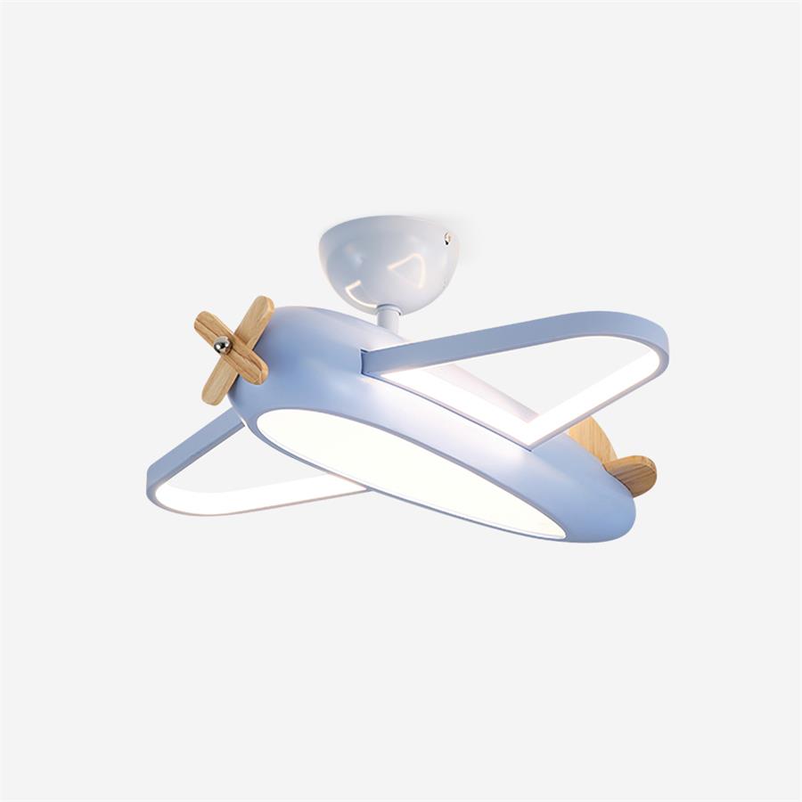 Airplane Ceiling Light For Kids' Room, Warm White LED, Wood & Metal