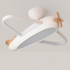 Airplane Ceiling Light For Kids' Room, Warm White LED, Wood & Metal
