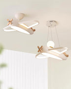 Airplane Ceiling Light For Kids' Room, Warm White LED, Wood & Metal