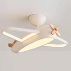 Airplane Ceiling Light For Kids' Room, Warm White LED, Wood & Metal