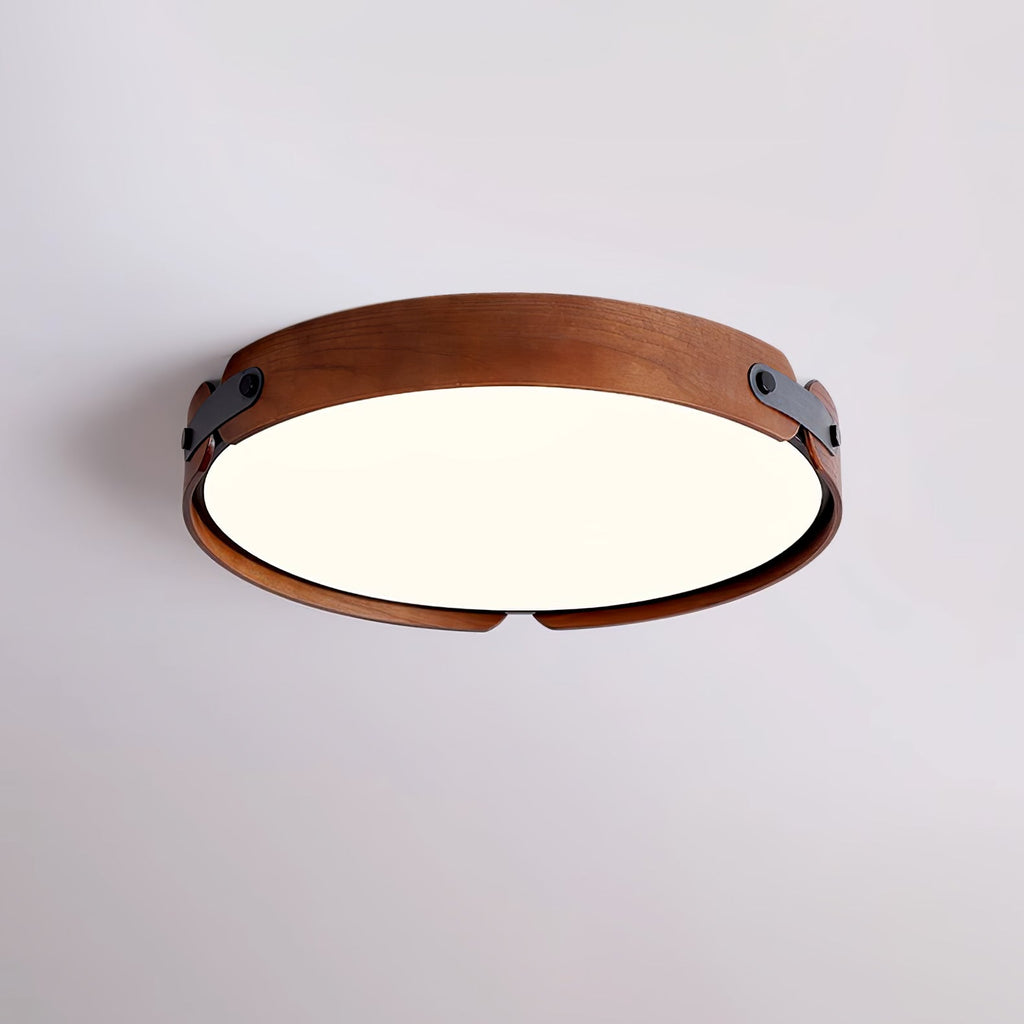 Aiwen Ceiling Light, Natural Wood and Walnut, Integrated LED, Dimmable