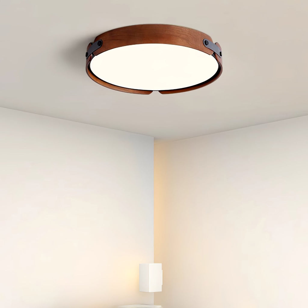 Aiwen Ceiling Light, Natural Wood and Walnut, Integrated LED, Dimmable