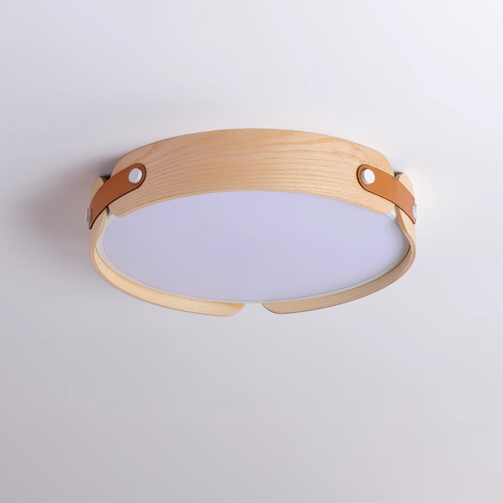 Aiwen Ceiling Light, Natural Wood and Walnut, Integrated LED, Dimmable