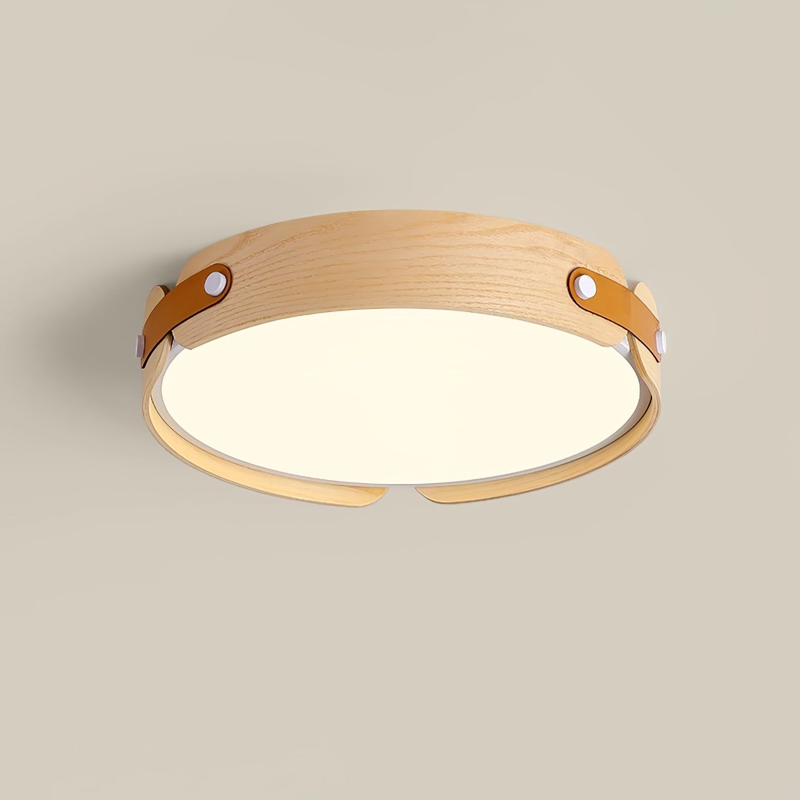 Aiwen Ceiling Light, Natural Wood and Walnut, Integrated LED, Dimmable