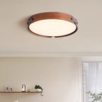 Natural wood flush ceiling light with soft even light