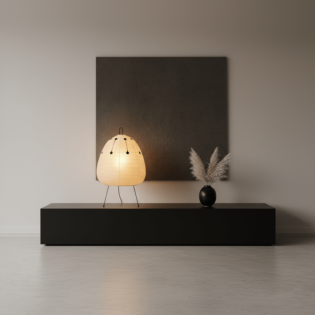 Xuanzhi paper table lamp studio shot on a white background