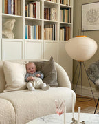 Floor Lamp, Akari Rice Paper Shade, E26/E27, Plug-In, Sculptural