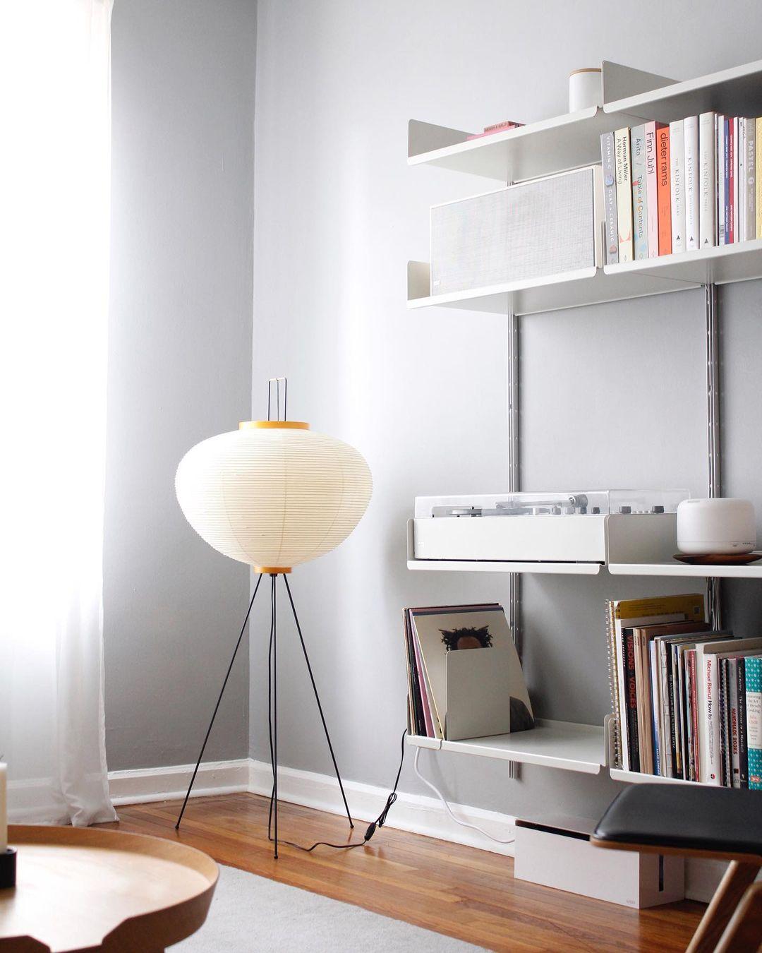 Floor Lamp, Akari Rice Paper Shade, E26/E27, Plug-In, Sculptural