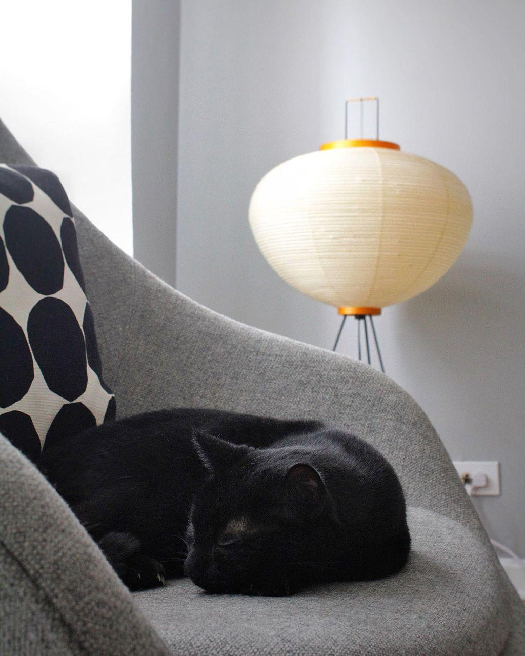 Floor Lamp, Akari Rice Paper Shade, E26/E27, Plug-In, Sculptural