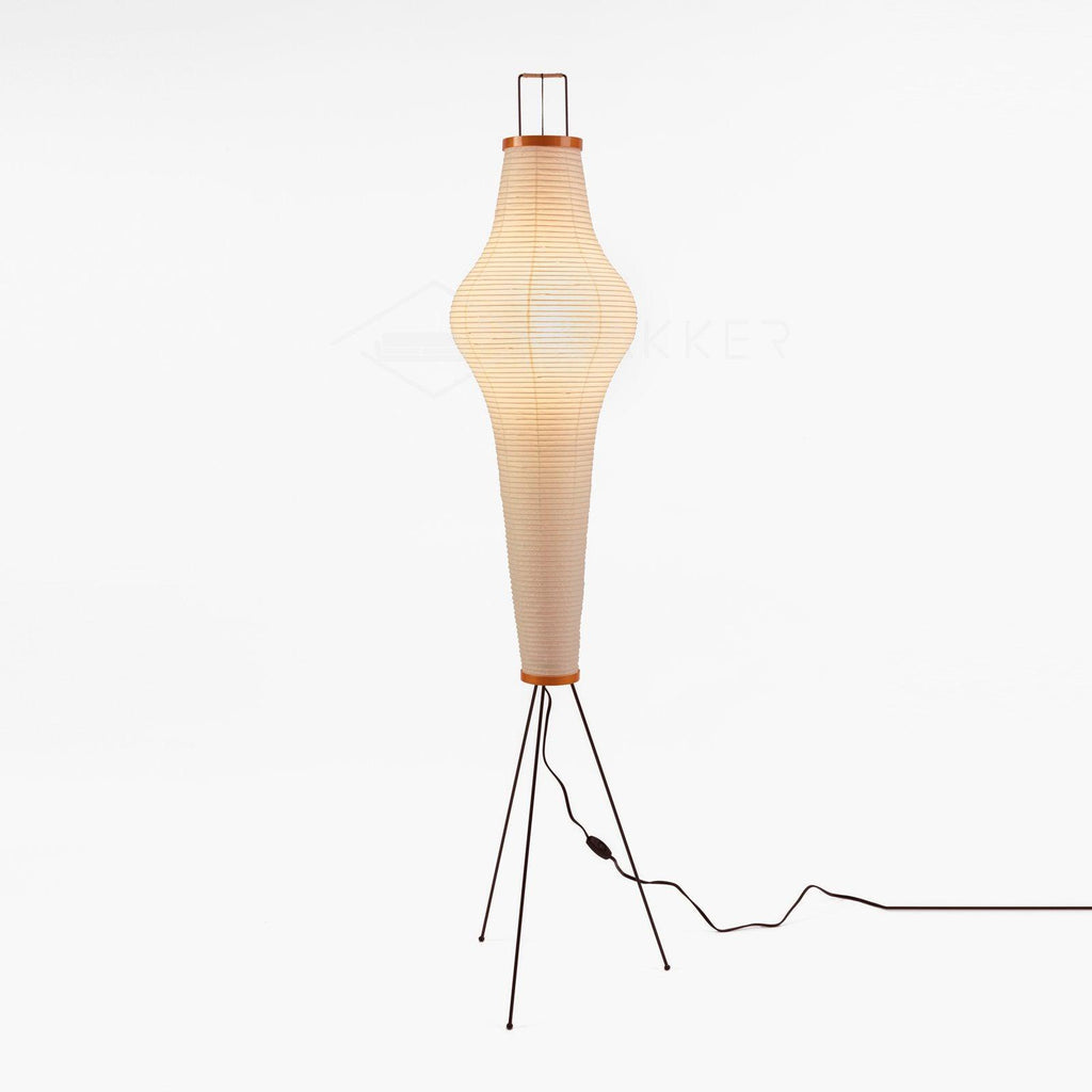 Tall Akari 14A paper floor lamp with slender white shade