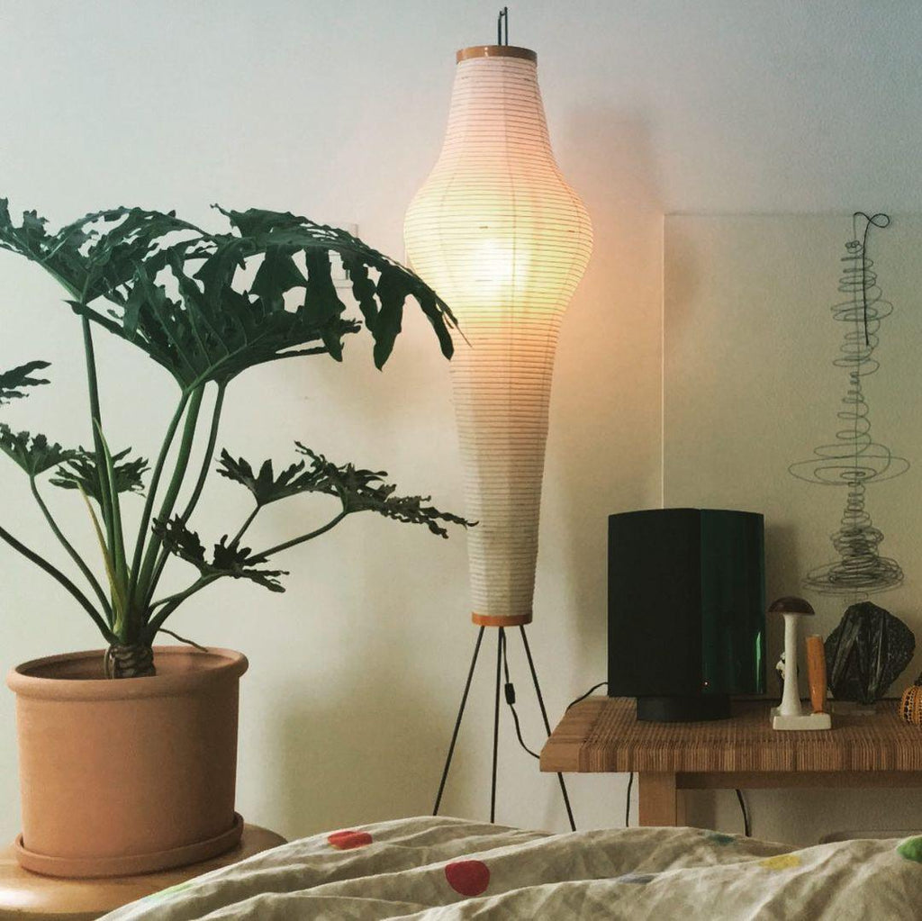 Floor Lamp, Akari Rice Paper Shade, E26/E27, Plug-In, Sculptural