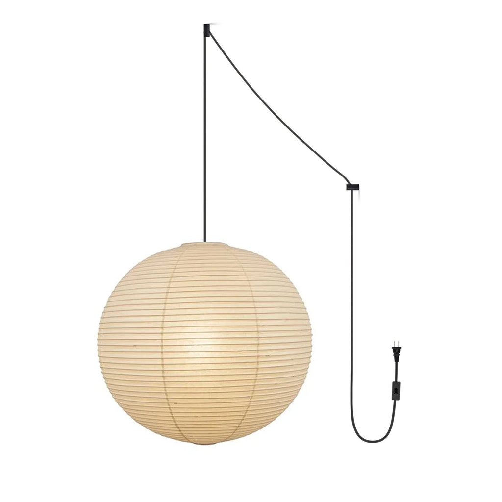 Mulberry paper globe pendant light with soft diffused glow