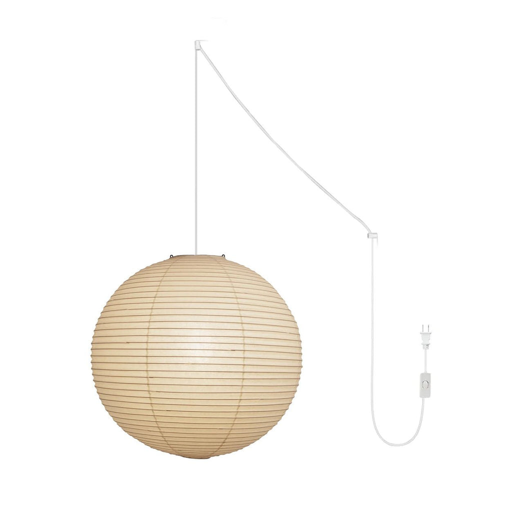 Mulberry paper globe pendant light with even diffused glow