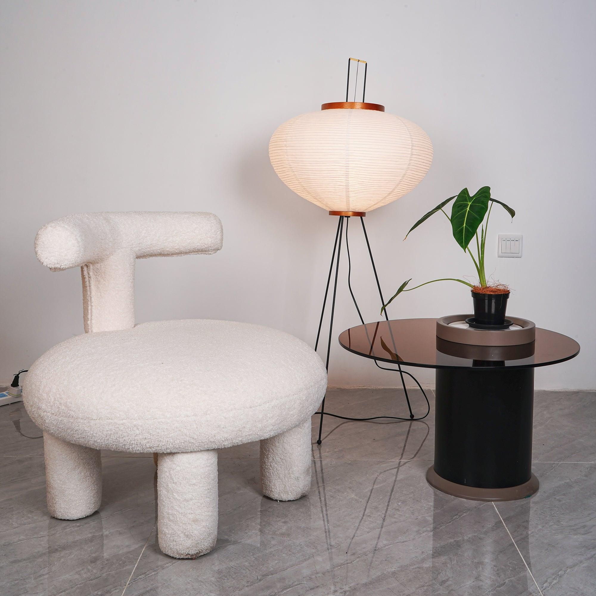 Floor Lamp, Akari Rice Paper Shade, E26/E27, Plug-In, Sculptural