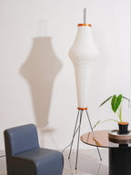 Floor Lamp, Akari Rice Paper Shade, E26/E27, Plug-In, Sculptural