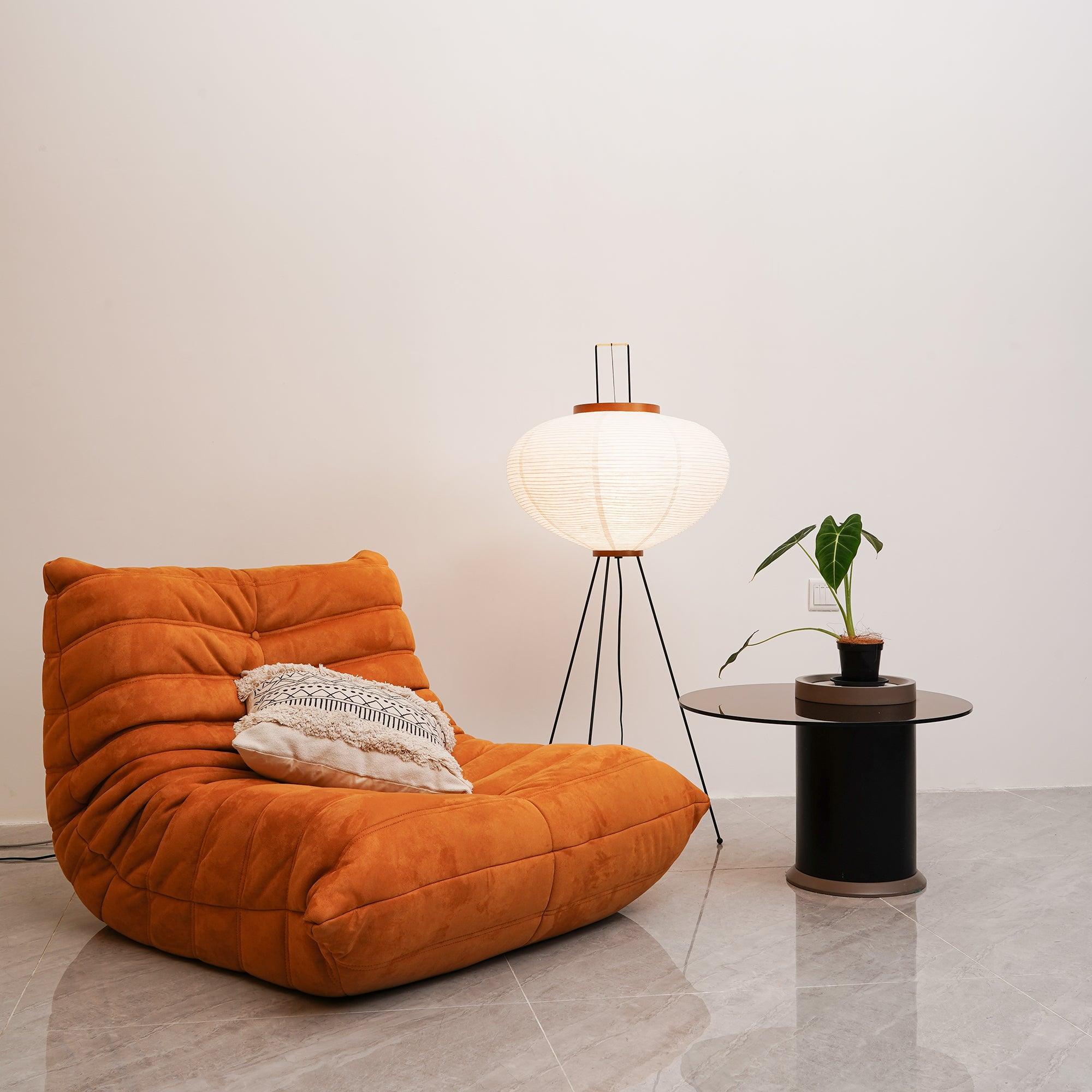Floor Lamp, Akari Rice Paper Shade, E26/E27, Plug-In, Sculptural